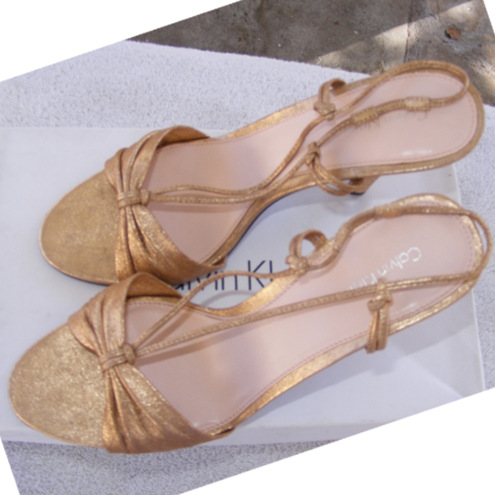 Calvin Klein Shimmering Gold Slingback Stiletto